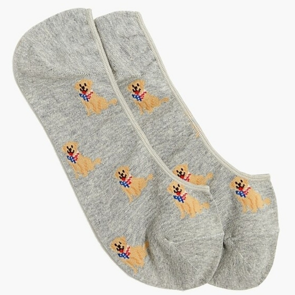 J. Crew golden retriever American flag no show socks